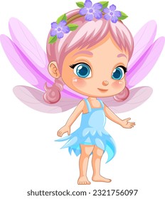 Cute fantasy fairy cartoon character illustration