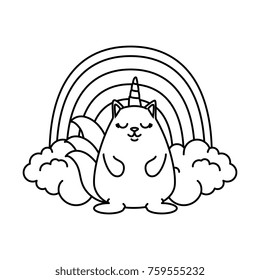 cute fantasy hamster with rainbow