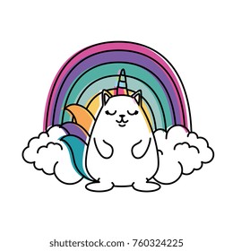 cute fantasy hamster with rainbow