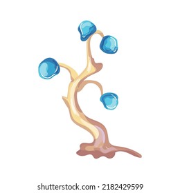 Cute fantasy plant illustration. Abstract fabulous tree.