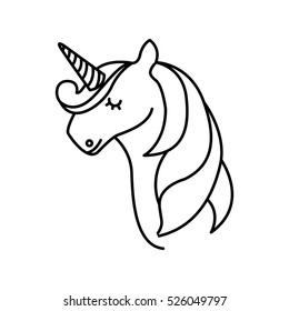Cute fantasy unicorn icon vector illustration design