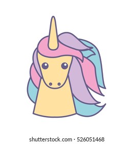 Cute fantasy unicorn icon vector illustration design