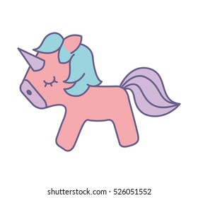 Cute fantasy unicorn icon vector illustration design