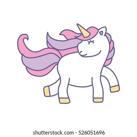 Cute fantasy unicorn icon vector illustration design