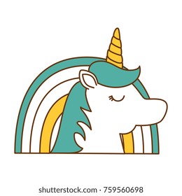 cute fantasy unicorn with rainbow character