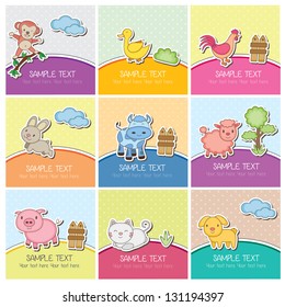 cute farm animal cards