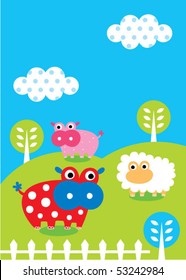cute farm animal doodle