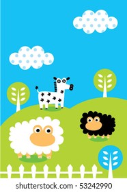 cute farm animal doodle
