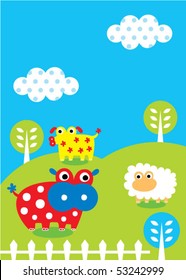 cute farm animal doodle
