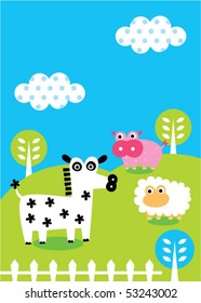 cute farm animal doodle