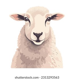 Cute farm animal lamb icon isolated