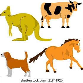 Cute farm animal set. vector