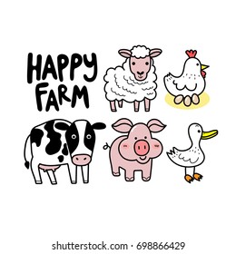 cute farm animal vector