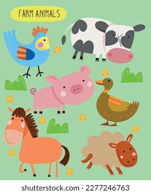 cute farm animals for kids design