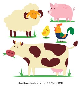 Cute Farm animals set.