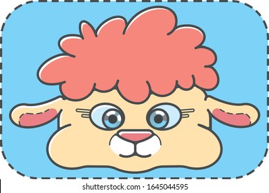 Cute farm animals set. Collection of cartoon vector drawings in flat style. Sheep vector 