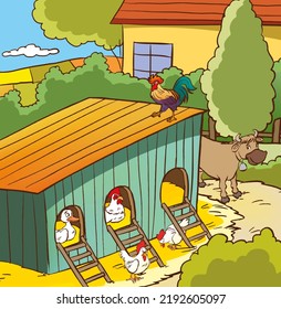 cute farm animals vector illustration