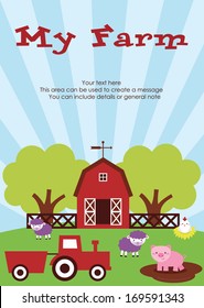 cute farm card design. vector illustration