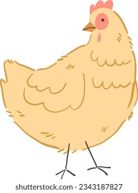 Cute Farm Chickens Vector Graphics: Versatile and Charming Illustrations for Greeting Cards, Invitations, Wallpapers, Crafts, and Creative Projects - High-Quality Royalty