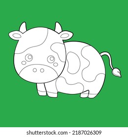Cute Farm Cow Digital Stamp