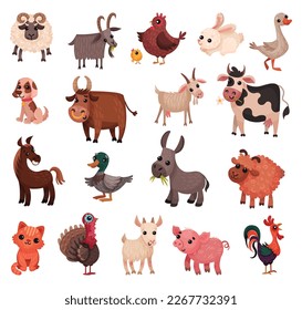 Cute Farm und Haustiere als "Rural Livestock Big Vector Set"