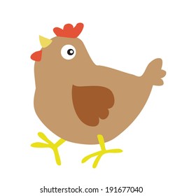 Cute Farm Hen Vector Illustration Stock Vector (Royalty Free) 191677040 ...