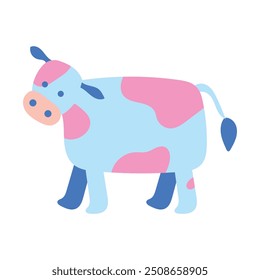 Cute Farm Illustration - Cow