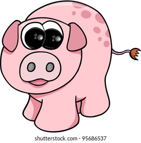Cute Farm Pig Vektorgrafik Kunst