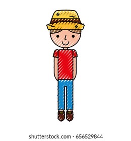 cute farmer avatar character