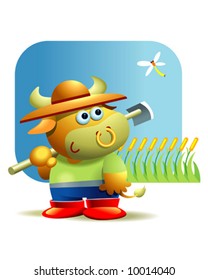 cute farmer cow.