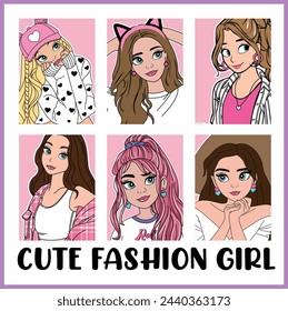 cute fashion girl design style