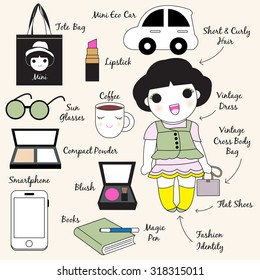 Cute Fashion Identity Character illustration