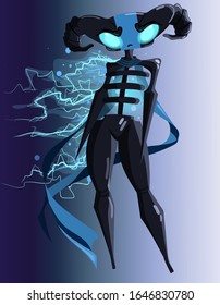 
cute fashion monster with lightning effect