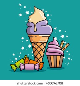 cute fashion patch pop art comic style 
