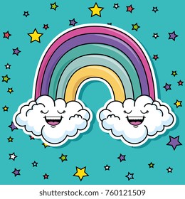 cute fashion patch pop art comic style 
