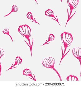 Cute fashion seamless pattern. floral graphic texture for dresses, skirts, curtains, tablecloths, bed linen, fashionable print for fabric, wrapping paper.