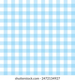 Cute fashion seamless pattern in style of picnic. Scottish tartan gingham plaid graphic texture for fabric, wrapping paper, package, banner, card. Classic textile print imitation vector background.