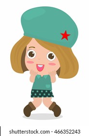 cute fashion teenage girl on white background