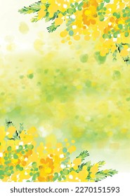 Cute fashionable mimosa background illustration