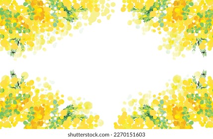 Cute fashionable mimosa background illustration