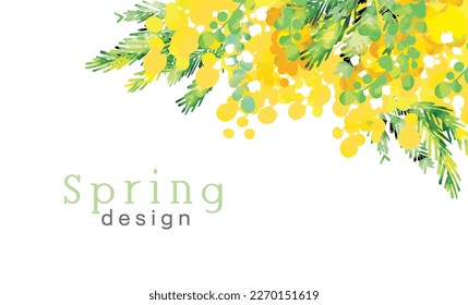 Cute fashionable mimosa background illustration