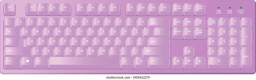 Cute and fashionable pink gaming keyboard