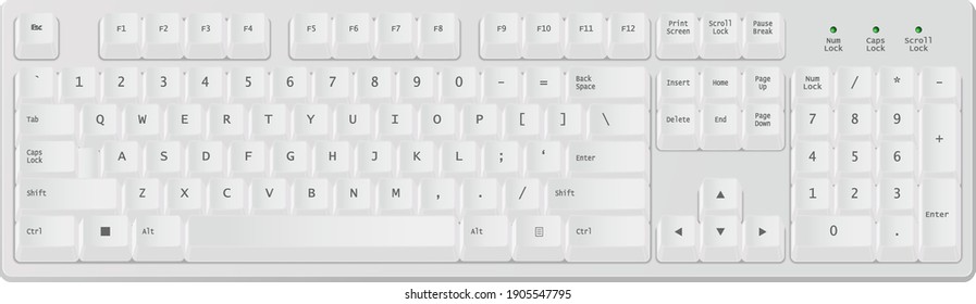 Cute and fashionable white gaming keyboard