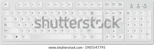 Cute Fashionable White Gaming Keyboard Stock Vector (Royalty Free ...