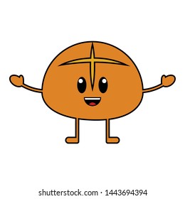 Cute fast food cartoon on a white background, vector illustration design