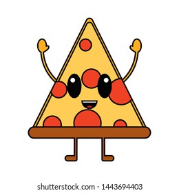 Cute fast food cartoon on a white background, vector illustration design