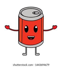 Cute fast food cartoon on a white background, vector illustration design