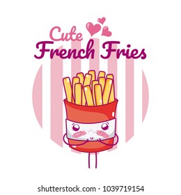 Cute fast food kawaii cartoon