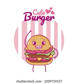 Cute fast food kawaii cartoon