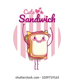 Cute fast food kawaii cartoon